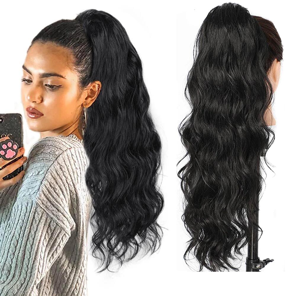 Stema Body Wave Drawstring Ponytail With Clips 100% Human Hair Extensions